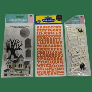 Halloween Stickers: Jolee's 2012 Haunted House, Happy Halloween, Orange Alphabet